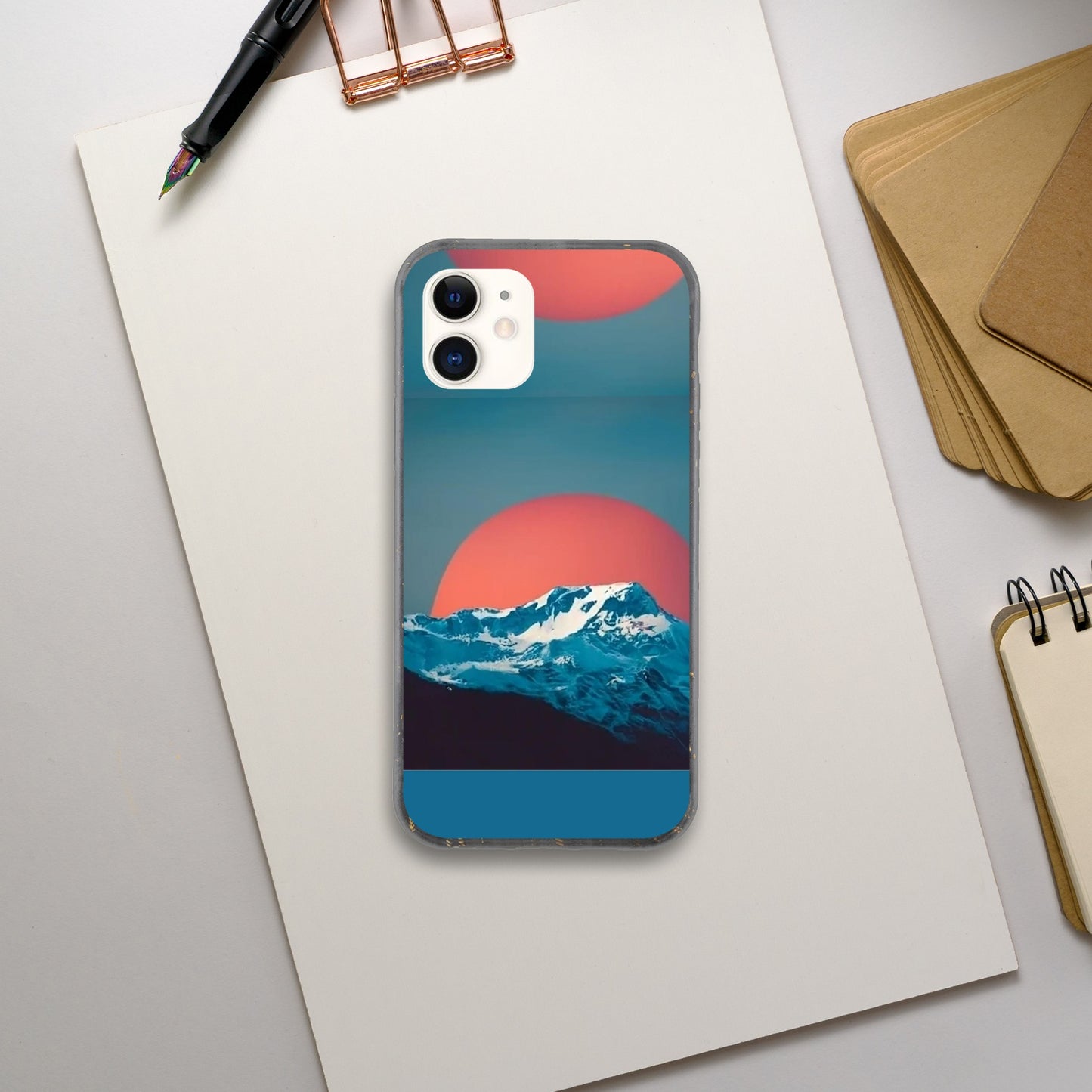 Biodegradable EVNIRONMENTALY FREINDLY phone case with Beautiful Outdoor Nation design and logo, inspiring you daily to GET OUTSIDE!