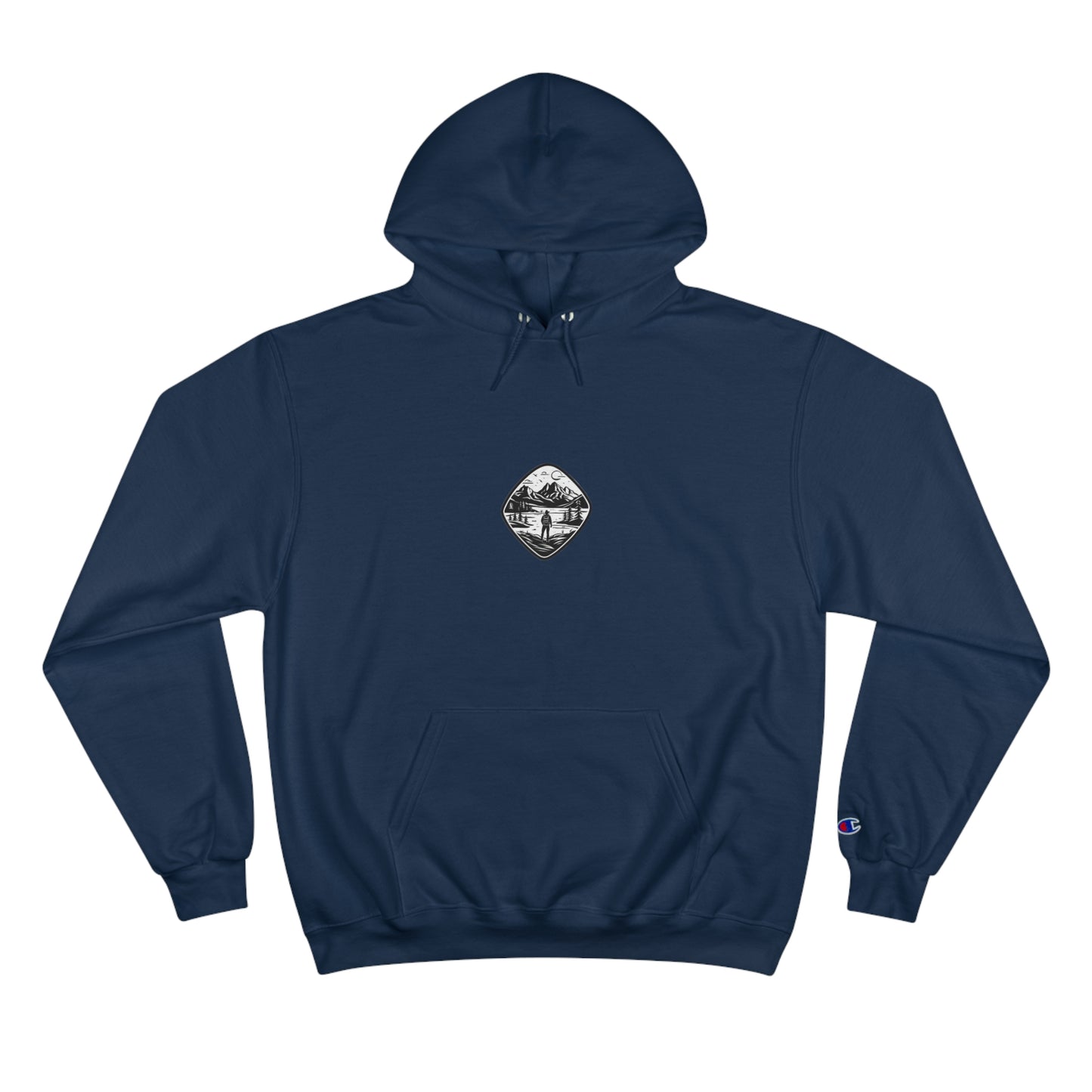 Champion Hoodie With the unique, simplistic, "Explorer" graphic by OutdoorNation