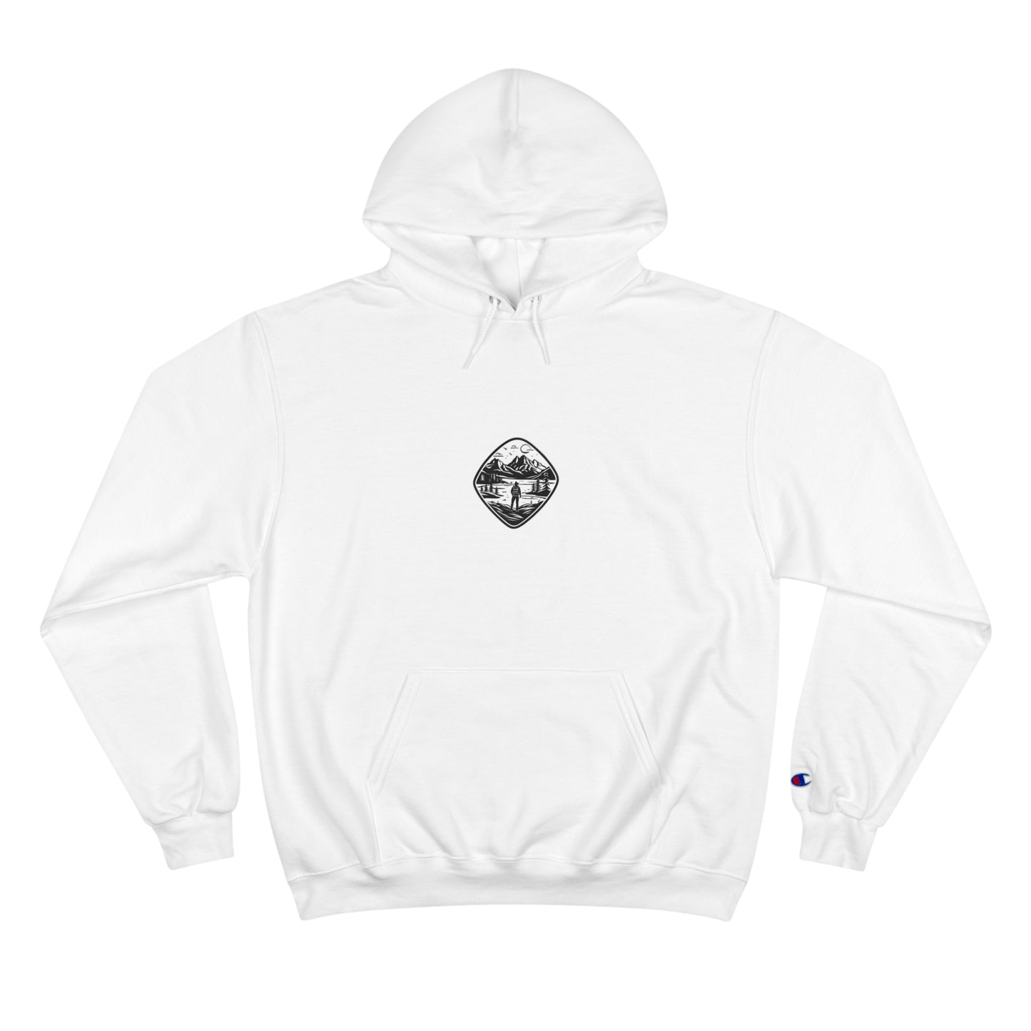 Champion Hoodie With the unique, simplistic, "Explorer" graphic by OutdoorNation