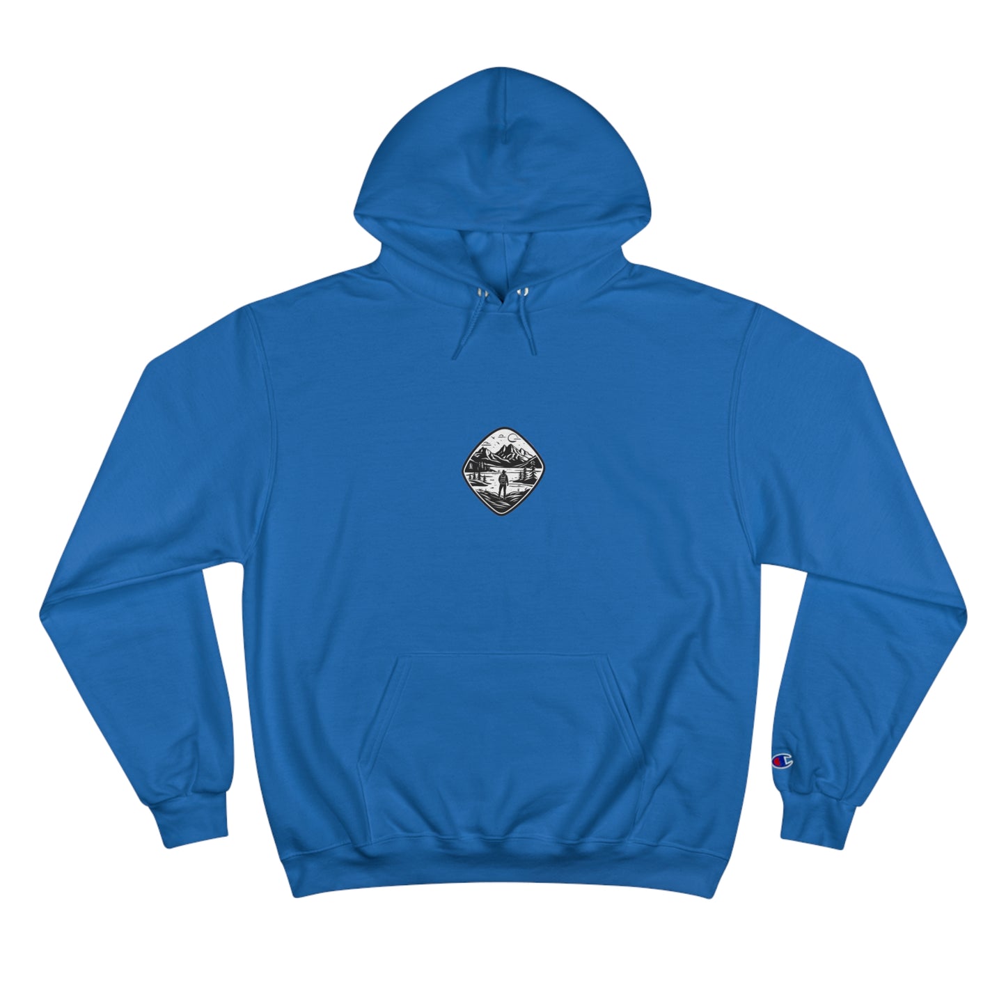 Champion Hoodie With the unique, simplistic, "Explorer" graphic by OutdoorNation