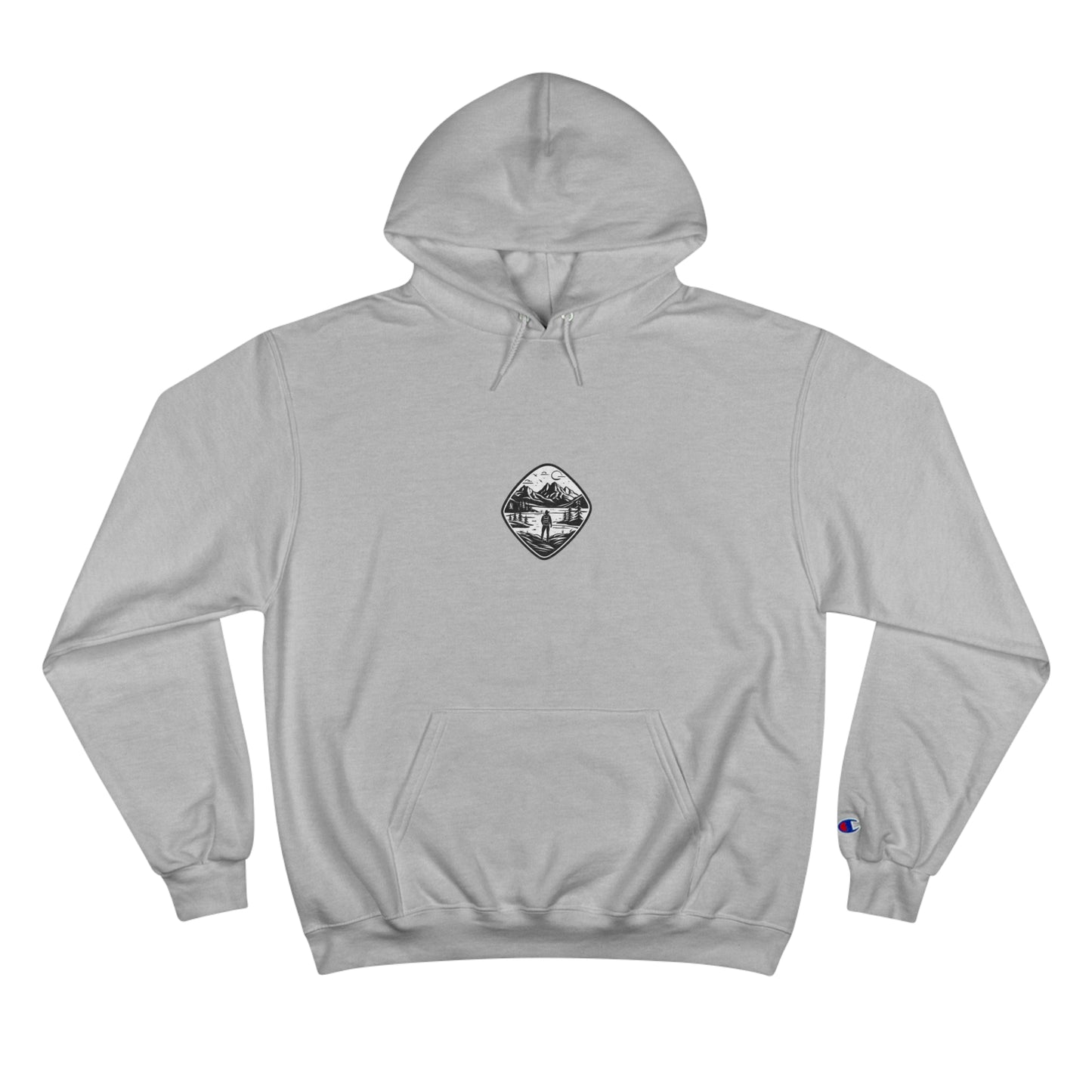 Champion Hoodie With the unique, simplistic, "Explorer" graphic by OutdoorNation