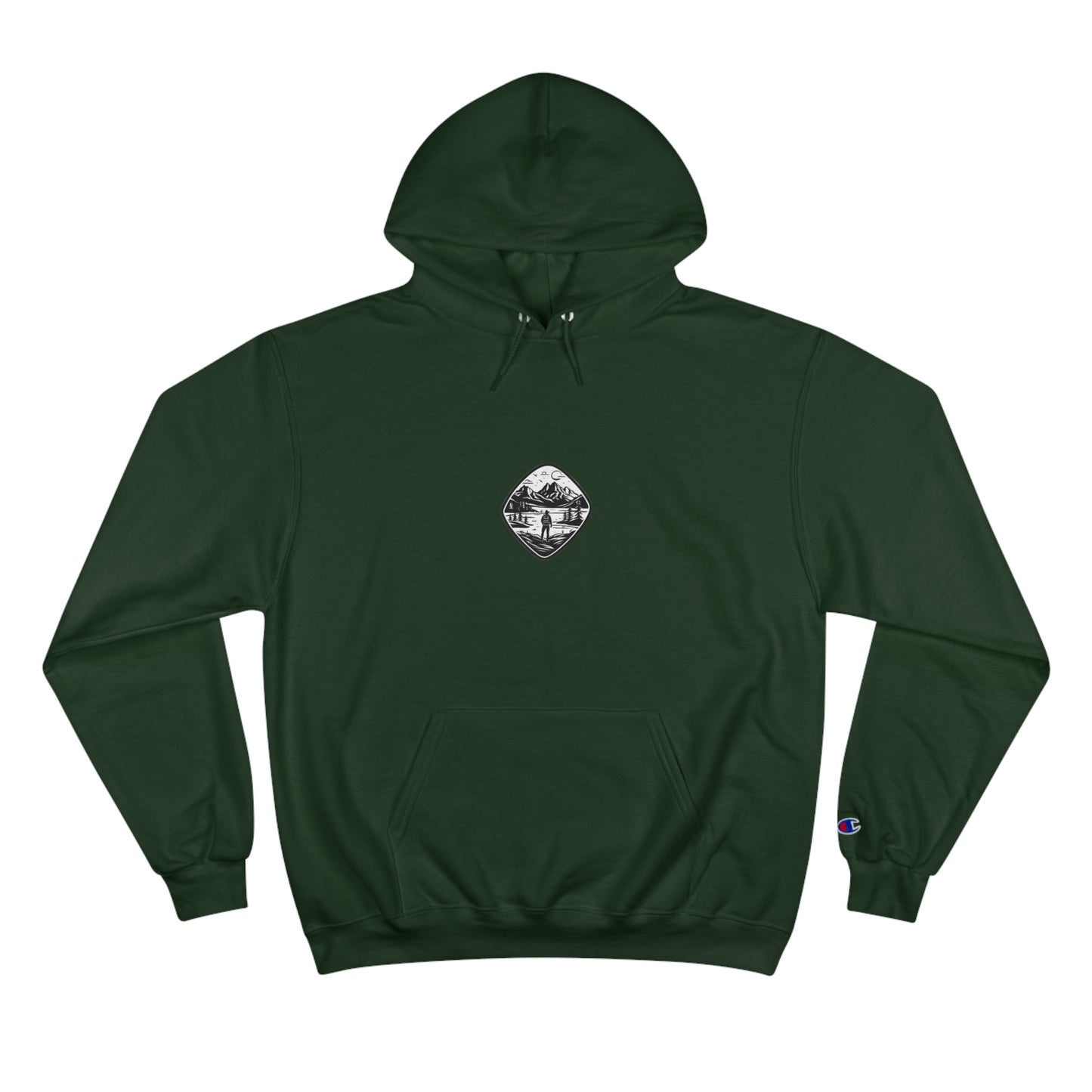 Champion Hoodie With the unique, simplistic, "Explorer" graphic by OutdoorNation