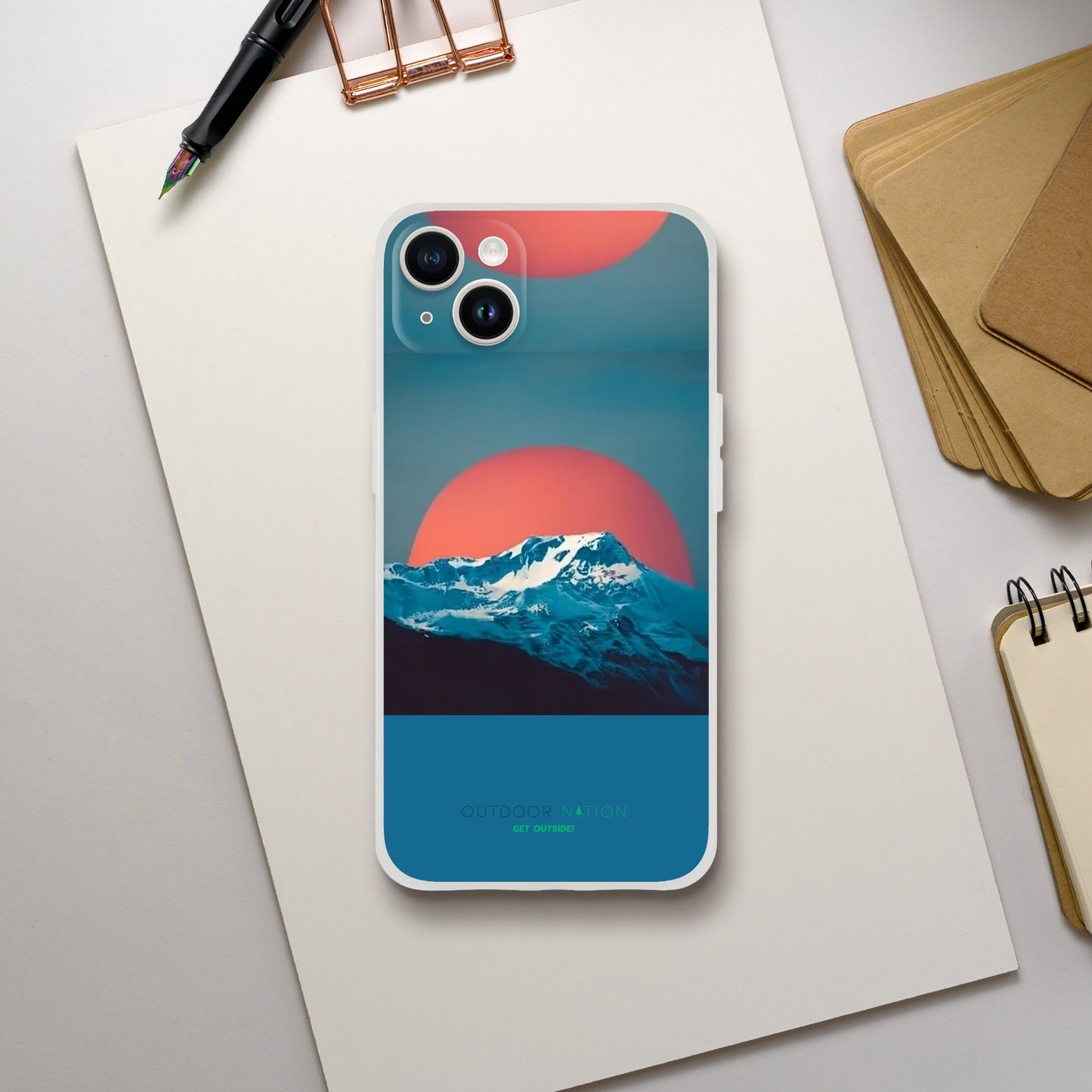 Flexi case with Beautiful Outdoor Nation design and logo, inspiring you daily to GET OUTSIDE!